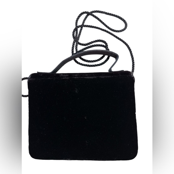 Black Velvet Gilded Clock Graphic Crossbody, Shoulder, Hand Square Dressy Purse - Picture 2 of 7